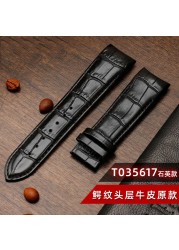 Genuine Calfskin Watchband Watch Band Strap For Tissot Couturier T035 T035617 627 T035439 Watch Band 22/23/24mm Brush Buckle