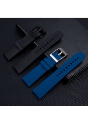 Soft nature rubber silicone watches band 20mm 22mm 24mm colorful watchband for Superocean navitimer/Avenger/Breitling strap