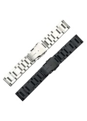 Solid Thickness 5.5mm 316L Stainless Steel Watchbands Silver 22mm 24mm 26mm Metal Watch Band Strap Wrist Watches Bracelet