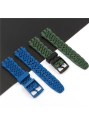 20mm silicone strap female pin buckle watch accessories for swatch SUSB400 SUSW402 men's sports waterproof bracelet watch band