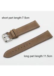 High Quality Retro Watch Strap Band 18mm 20mm 22mm 24mm Leather Watchbands Gray Black Brown Blue For Men Watch Accessories