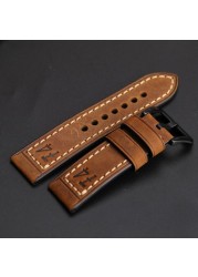 F4 Leather Watch Band for Men, Thick, Handmade, Retro, 20, 22, 24, 26mm, for pm111, 441