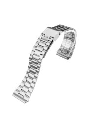 Vintage Small Square Metal Watchband For Casio a159w-n1 a158wa A168 Strap Stainless Steel Bracelet 18mm Wristband Accessories