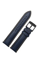 High quality carbon fiber texture watchband for omg 600 Tudor ROX wristband 22mm genuine leather straps