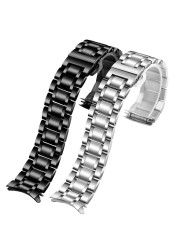 Universal arc mouth watchband for casio wristband EF-540 bem501/506 efb-660 ecb900 stainless steel watch chain 20mm 22mm man strap