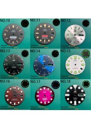 Nh35 watch double dial new C3 luminous modified craft watch skx007 SKX006 small millimeter 28.5mm abalone nh35 universal