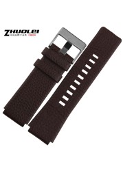 30mm 28mm Black New High Quality Watch Band Men's Strap For DZ1089 DZ1123 DZ1132 Replacement Convex Mouth Strap 30*22mm Black