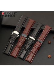 Watch Strap 23mm 24mm 26mm 28mm Big Width Black Brown Mens Crocodile Genuine Leather Watch Strap Band Bracelets Free Shipping