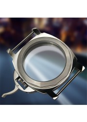 44mm high quality 316L stainless steel watch cases fit ETA 6497/6498 mechanical hand wind movement ETA6497 case ETA6498