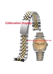 18mm 19mm 20mm 316L Stainless Steel Sliver Gold Jubilee Watch Strap Band Bracelet Compatible for Seiko5 Rolex Watch