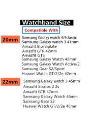 20 مللي متر/22 مللي متر حزام ساعة ل سامسونج جير s3 غالاكسي ساعة 4/4 كلاسيكي 3/46 مللي متر/42 مللي متر/نشط 2 44 مللي متر 40 مللي متر الفرقة هواوي GT/GT2/2e/برو الفرقة