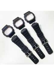 Resin Watches Watches Bezelfor Casio G-SHOCK DW5600 GW-B5600 DW5100 Waterproof Sport Silicone Strap Case With Tool