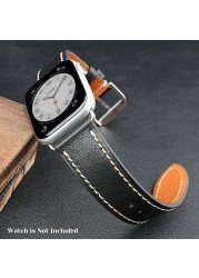 Top Quality Leather Band for Apple Watch 45mm 41mm 44mm 40mm 42mm 38mm Series 7 6 SE 5 4 3 Bracelet iWatch Accessories Strap