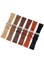 Frosted Genuine Leather Watchband 28mm Black Brown Strap Replacement Strap for S2 M2 P3 T2 Series Retro Watch Series