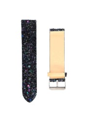 Samsung Galaxy Watch 42mm Smart Watch Strap Leather Strap For Galaxy Watch Active 2 Bling Replacement Glitter Watchband Bracelet