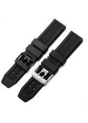 Silicone Watch Band, 23mm, Water Resistant, Black, for Luminox 7251, 3050, 3051, 6402