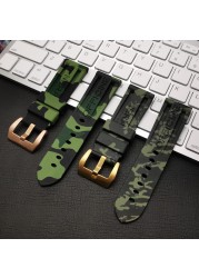 Top quality 22mm 24mm gray green red blue camo silicone rubber watchband for Panerai strap for PAM111/441 watch band