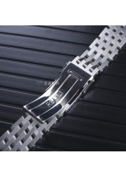 22 24mm high quality stainless steel silver polished watchband for breitling navitimer wristband deployment clasp logo on