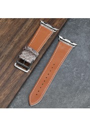 Handmade Himalayan White Crocodile Leather Watchband 44mm 42mm 40mm Suitable for Iwatch Leather Strap Soft