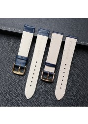 Genuine leather blue watcband for Citizen Rossini watchband 14mm 16mm 18mm 19mm 20mm 21mm 22mm 23mm watch band cowhide strap