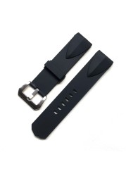 22mm 24mm Black Blue Silicone Rubber Watches For Corum Cup Admiral Wacth Strap Wristband Bracelet Without Buckle