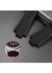 Rubber Watch Strap for MK MK8184 MK8152 MK9020 MK8730 MK8761 8295 8296 Convex Silicone Watch Band Men's Watch Band 29*13mm Black Blue