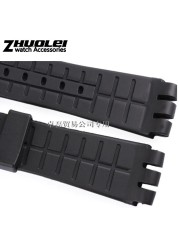 Rubber band for swatch 23mm men's watch, high quality, black, soft, waterproof, silicone, watch straps, black