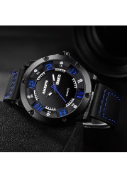 2021 Fashion Men Quartz Wrist Watches Male Clock PU Leather Creative Watches Relogio Masculino Unique Wristwatches