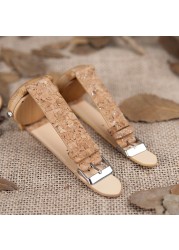 BOBO Bird Couple Watches Lovers Wooden Watches Handmade Cork Strap Fashion Bamboo Quartz Man Wristwatch Customized Logo