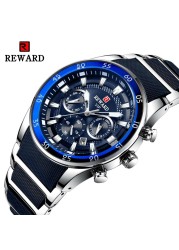 BONUS - Men's Watch, Chronograph, Silicone, Steel, Quartz, Water Resistant, Male