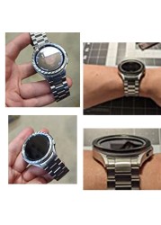 For Samsung Galaxy Watch 4 classic 46mm/watch 4 44mm 40mm, no gap stainless steel strap metal bracelet accessories