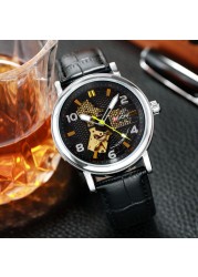 LONGLUX Brand Mechanical Automatic New Business Watches Men Leather Straps Waterproof Wristwatch Sports Watches Relogio Masculino