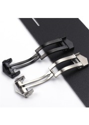 High qualitySilver Black Color Stainless Steel Watch Band Buckle For Tag Heuer Rubber Leather Strap Belt Carrera Clasp 18mm