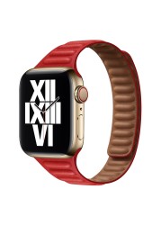 Leather Loop for Apple Watch Band 44mm 40mm iWatch Band 38mm 42mm Magnetic Watch Band for Apple Watch Strap Chain 3 4 5 6 2