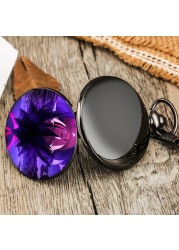 2022 new style customize men women advanced purple japan animation personality style unisex quartz pocket watch with thick chain