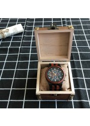 Reloj hombre KUNHUANG New Wooden Watch Men Luxury Brand Chronograph Military Quartz Watches for Man Dropshipping Customized