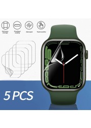 5pcs Hydrogel Film for Apple Watch 7 4 5 6 SE 45mm 41mm 40mm 44mm Screen Protector for Apple IWatch Series 1 2 3 38mm 42mm