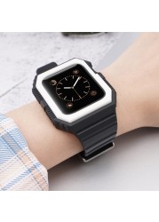 Sport Strap for Apple Watch Band 7 41mm 45mm Series Se 6 5 4 3 44mm 42mm Transparent Silicone Strap Bracelet for iWatch 38mm 40mm