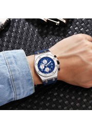 Famous Luxury Brand Men Quartz Watch Waterproof Calendar Wrist Watches for Men Sport Date Silicone Strap Male Clock Montre Homme