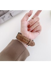 Leather strap for apple watchband 44mm 40mm 45 41mm 38mm 42mm single round wirstband bracelet for iWatch series 5 4 3 6 se 7 band