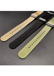 Men Diving Watch Accessories 20mm 22mm Generic Watchband NATO Strap Nylon Rubber Waterproof Strap Steel Strap Sport Strap