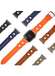 Genuine Leather Strap for Apple Watch 7 6 5 SE 45mm 41mm 44mm 40mm Smart Watch Stylish Replacement Straps for iwatch 3 42mm 38mm