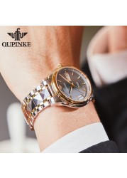 OUPINKE luxury watch men business automatic mechanical watches waterproof stainless steel luxury sapphire mirror watch for men