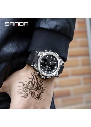 2022 New SANDA Sports Men's Watches Luxury Brand Japanese Military Movement Quartz Watch Men Waterproof S Shock Wristwatches