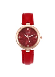 Leisure simple diamond flower inlaid women's quartz watch fashion leather strap women's watch