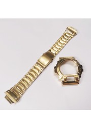 GW6900 Stainless Steel Watchband and Bezel for GW-6900 Metal Watch Band Strap Bracelet and Case Cover with Tools and Screws