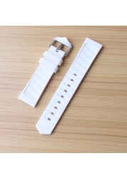 12 14 16 18 19 20 21 22 23 24 26 28mm Watchbands Soft White Mens Womens Silicone Rubber Bracelet Waterproof Drivers Watch Strap Band