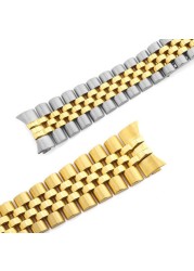 Men Women 13mm 17mm 20mm Brands Silver Gold Stainless Steel Watches Strap Replacement for DATEJUST Role Watch Wristband Bracelet