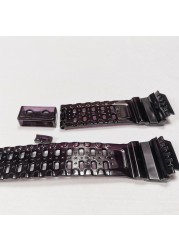 Black Purple GW9400 Silicone Rubber Watch Band and Bezel Transparent Watchband Cover with Tools Wholesale Dropshipping