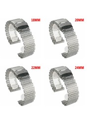 Adjustable Mesh Solid Bracelet Fashion Milanese Loop Wear Resistant Watch Strap Stainless Steel Business Replacement Wristband